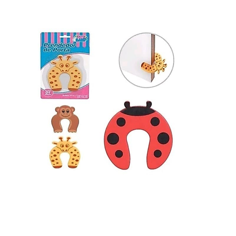 Kit 2 Travas Para Porta Art Baby Em EVA Com Bichinhos – Ideal Para Crianças E Pets