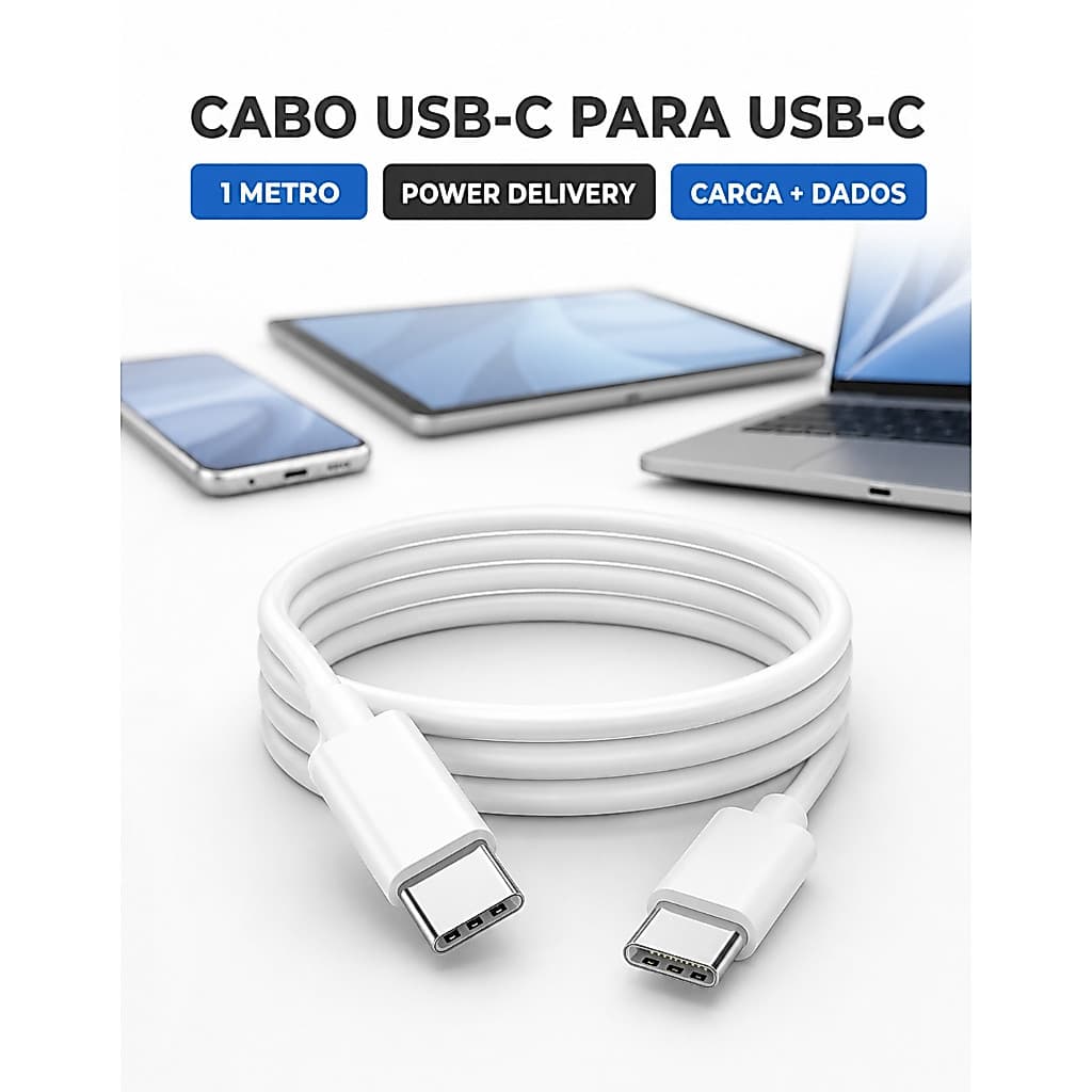 Cabo Tipo-c Usb-c Iphone 15 16 Samsung Motorola Notebook usb Estrutura resistente para uso diário