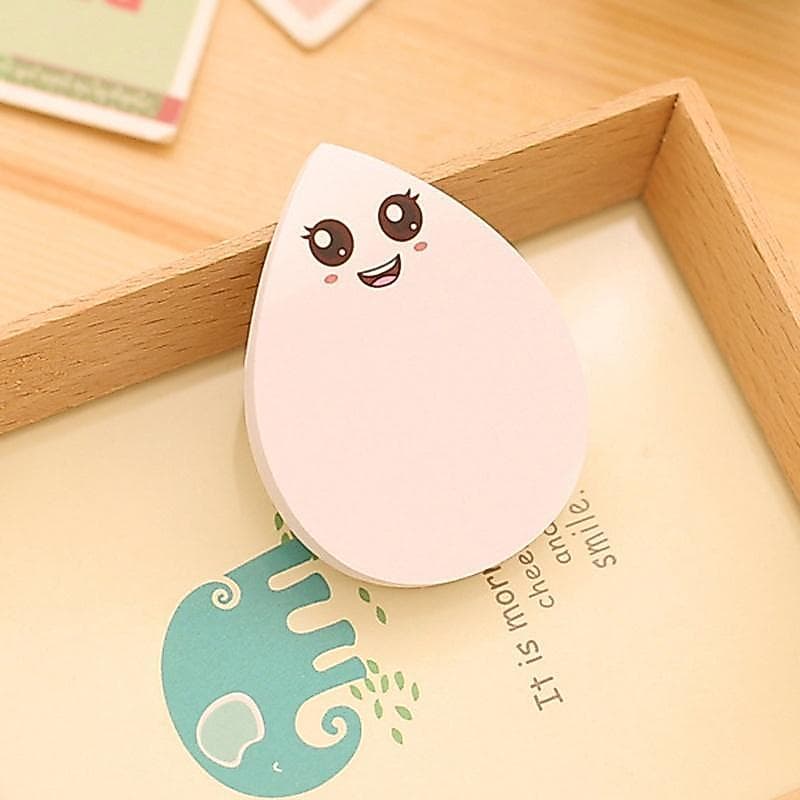 3 Pçs Kawaii Gota De Água Almofada Post-it Marcador Pegajoso Bonito Papelaria