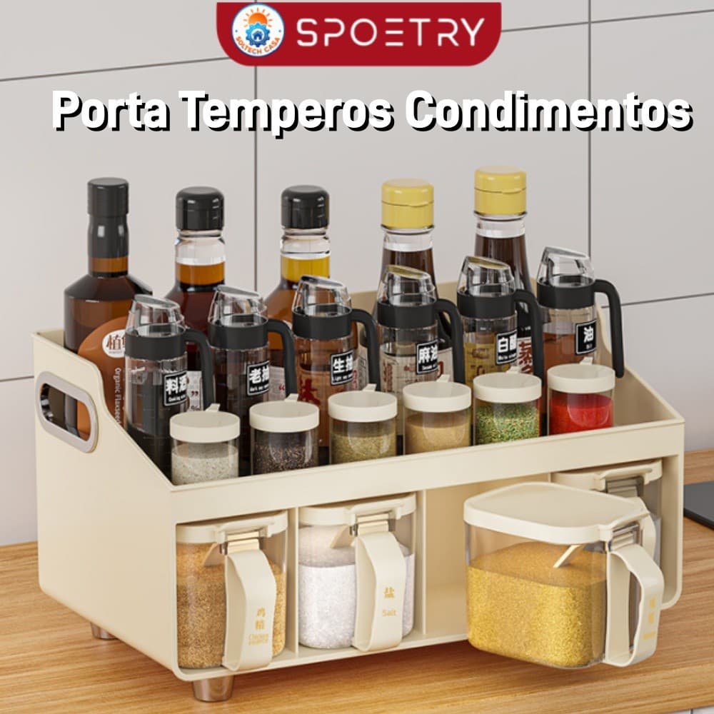 Porta Temperos Condimentos Cozinha  Porta Condimento Organizador Tempero Cozinha