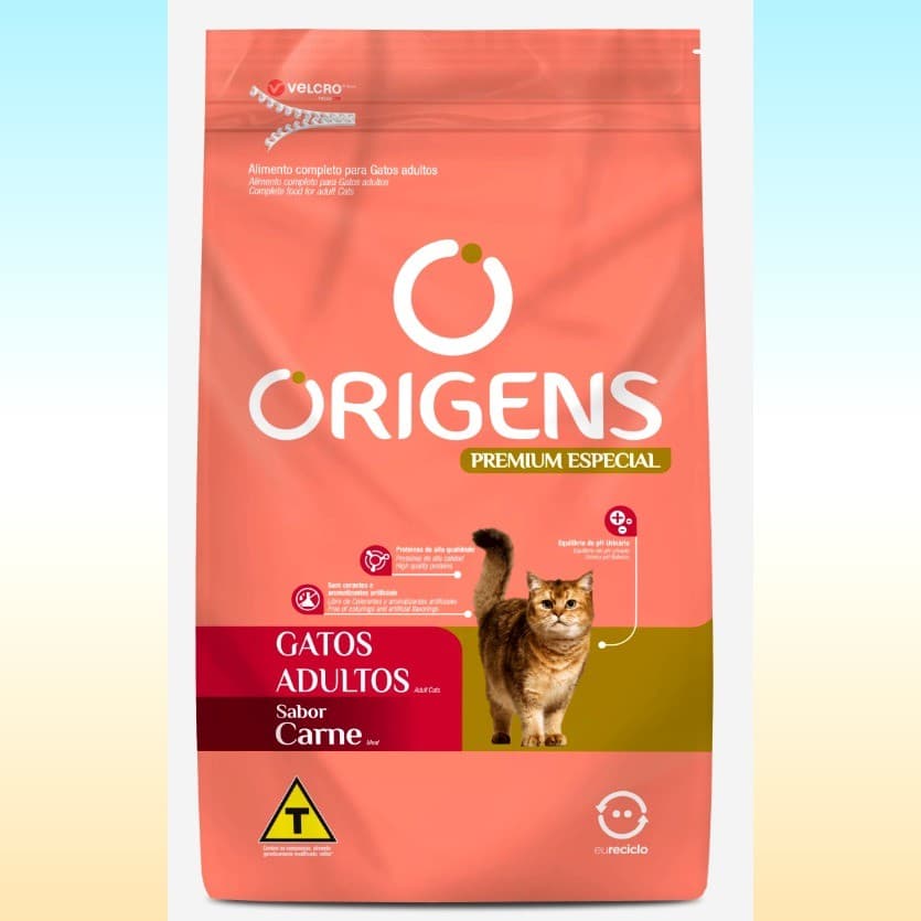 Ração Seca Origens Gatos Adultos Sabor Carne 10,1 KG Adimax
