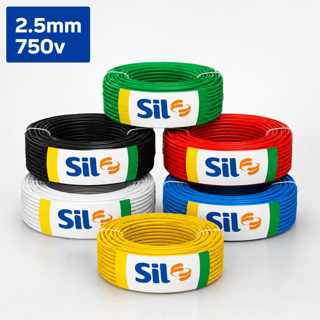 Fio Cabo Flexível SIL 2,5mm 100m 100% Cobre 450/750V Antichama Instalação Elétrica
