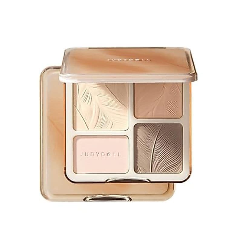 Destaque JUDYDOLL & amp ; Paleta De Contorno , Tudo-Em-Um Fosco Iluminador Compacto , Acabamento Natural Para Cool Fair