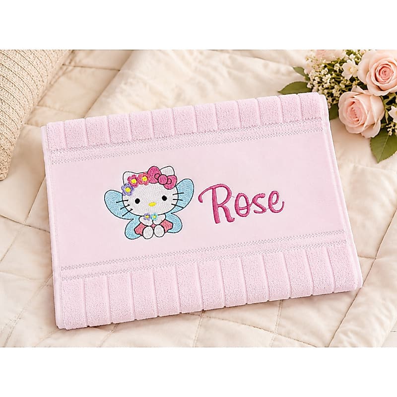 Toalha Bordada  Personalizada com Nome Personalizado Hello Kitty  Döhler