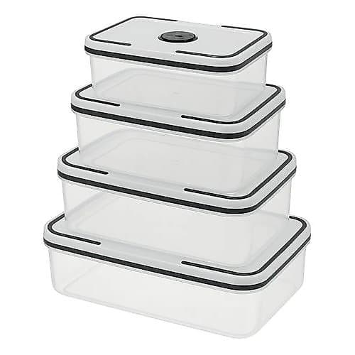 Conjunto 4 Potes Hermeticos Quadrado de Plastic