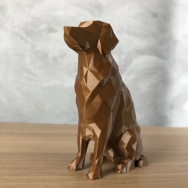 Escultura Cachorro Low Poly Decorativa 3D | Lulu da Pomerânia Geométrico | Decoração Moderna