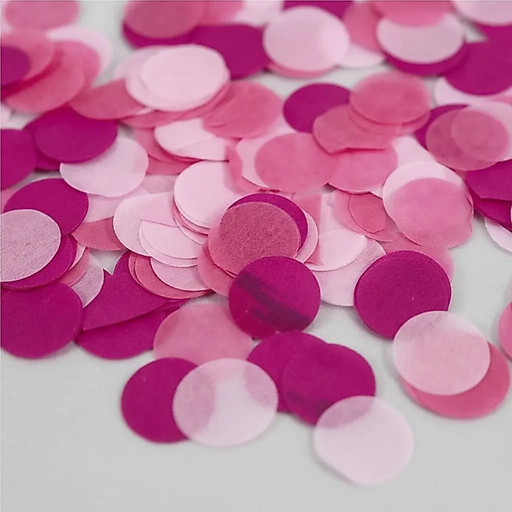 Confete ROSA Redondo para Balão e Lançador de Confete Chá Revelação Menino 10g Papel Seda Festa Bebê