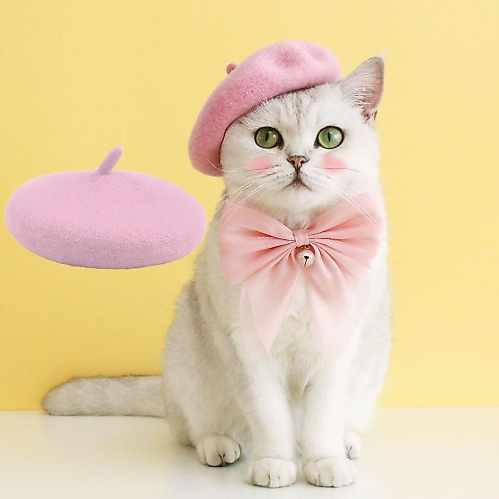 Chapéu De Boina Para Cachorro Ajustável Fofa Acessórios De Moda