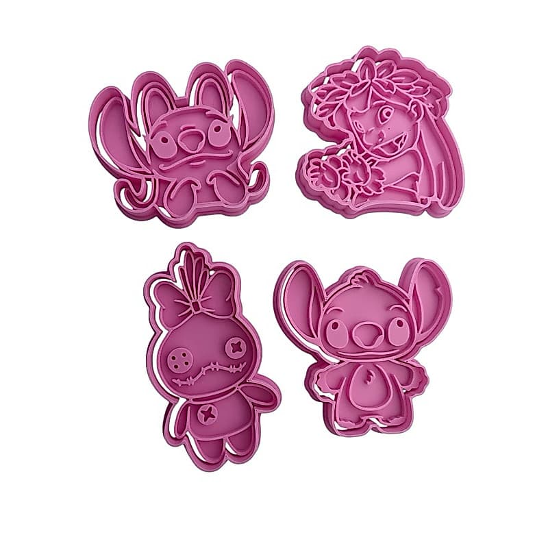 Kit 04 Cortadores de Biscoitos Lili e Stitch