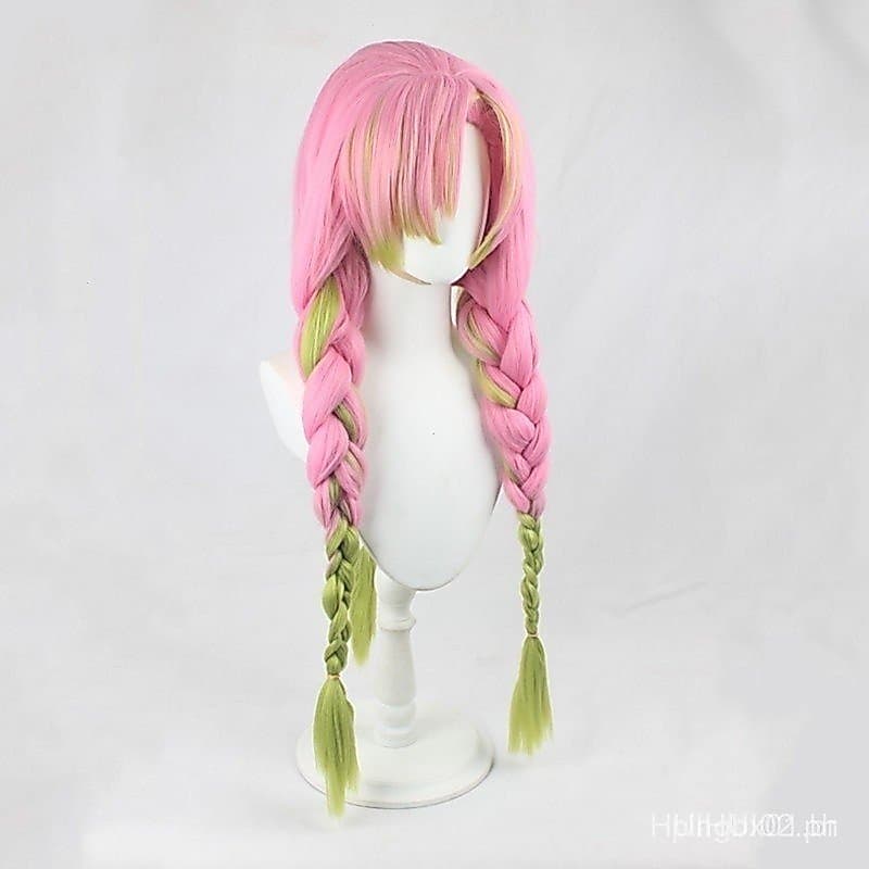 Perucas de Cosplay Mitsuri Anime Demon Slayer: Kimetsu No Yaiba Kamado YJLD 3671 5894 BNC2