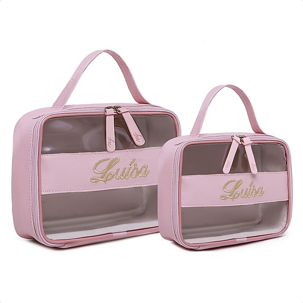 Kit/2/Maletas/PERSONALIZADAS/M/G/Organizadores/Maquiagem/Remédios/Higiene
