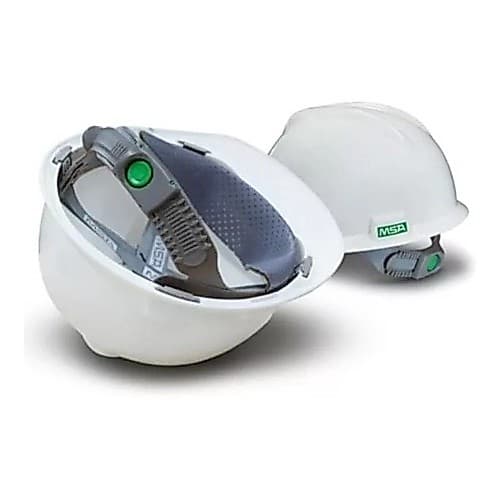 Capacete Msa Branco Vgard C/ Carneira Push Key E Jugular