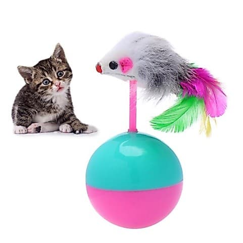 Brinquedo Joao Bobo Para Gato Rato Com Penas Bola Ball Pet Ratinho para gatinho