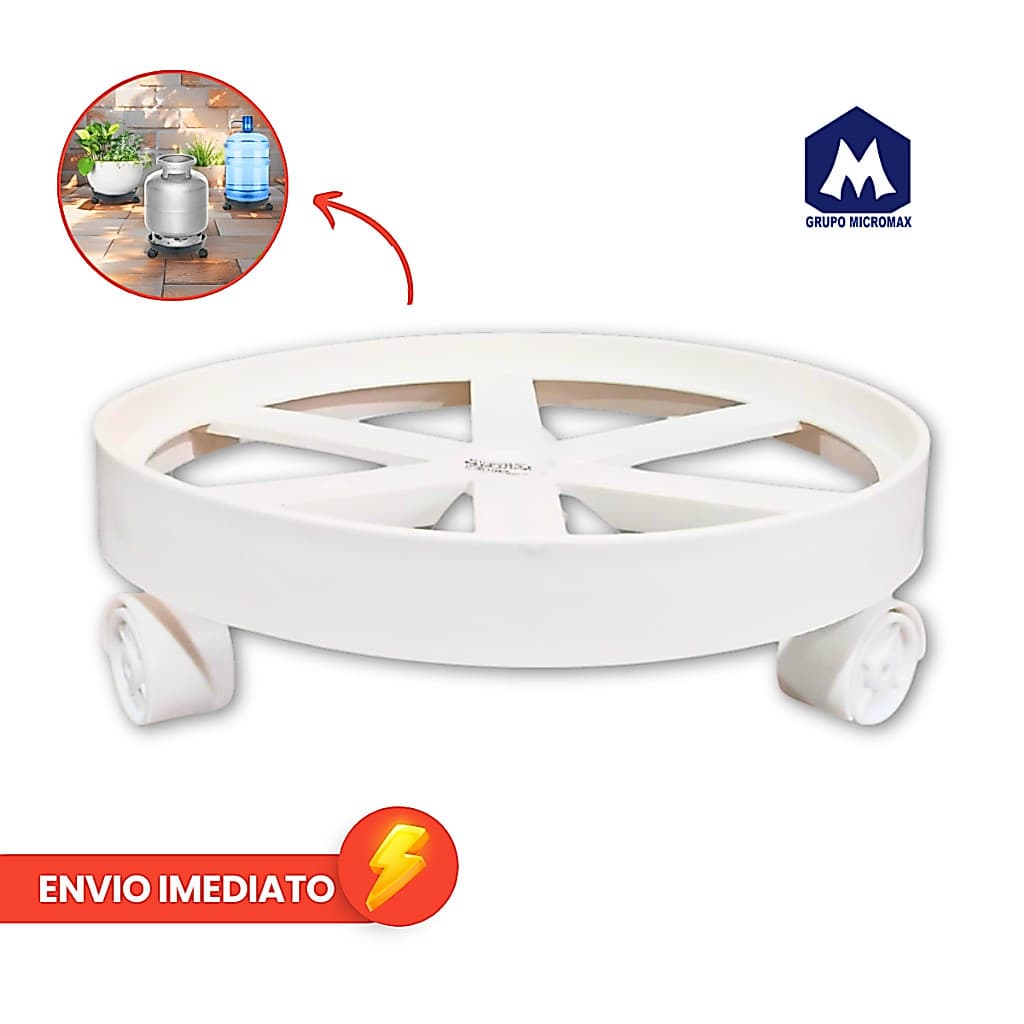 Suporte para Botijão de Gás com Roda Branco