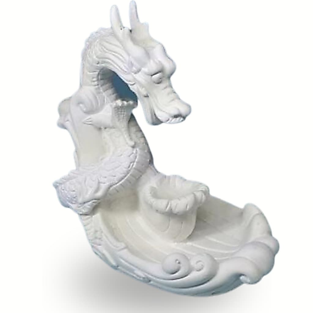 Porta Incenso Dragão Cascata de Gesso 16CM