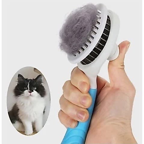 Escova Pet Tira Pelos – Rasqueadeira p/ Cães e Gatos | Remove Nós e Subpelos com Facilidade
