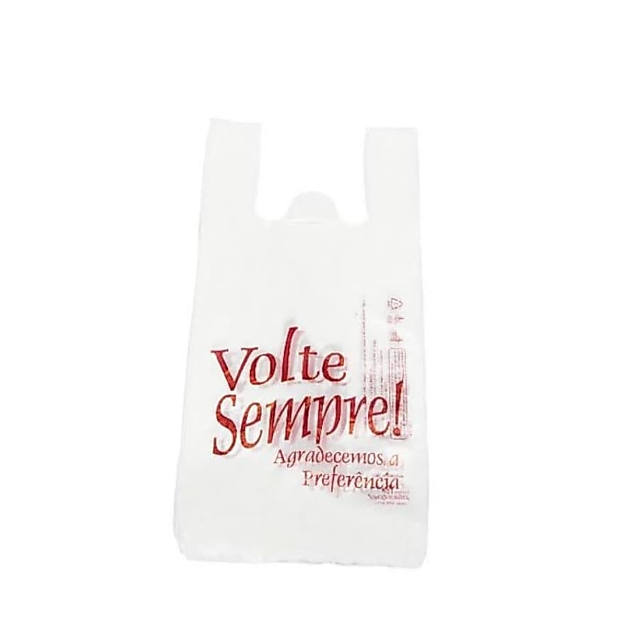 Sacola Plastica 38x50 Volte Sempre Pacote c/ 100un, Sacolas Plasticas Branca Virgem Reforçada embalagem