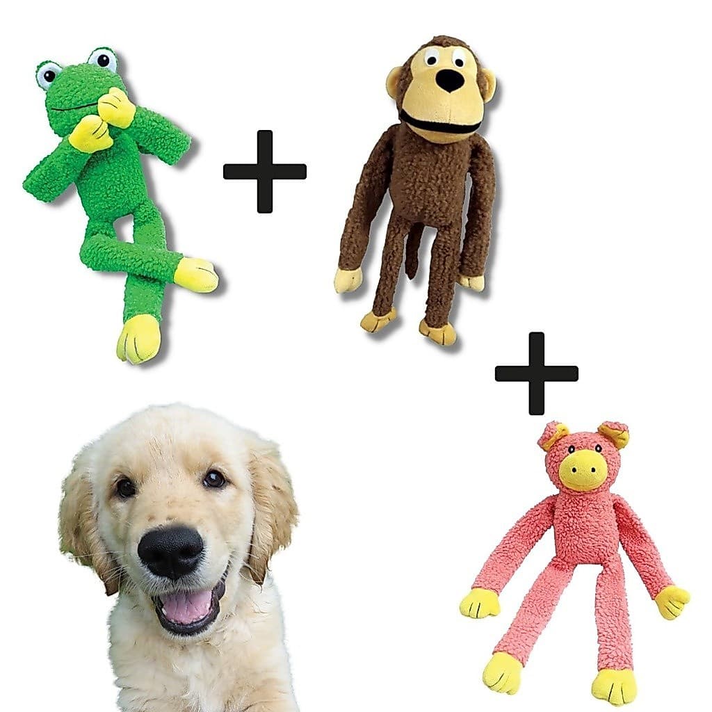 Kit 3 Bichinhos de pelúcia brinquedo cachorro mordedor cachorro Gato