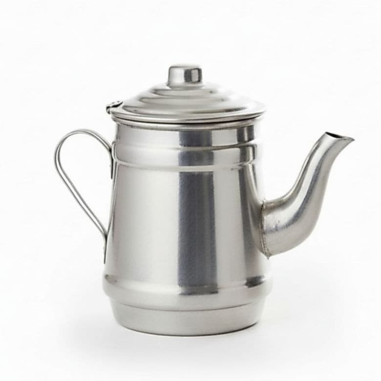 Bule Café Chá 400ml Alumínio Polido Cabo Prata Chaleira