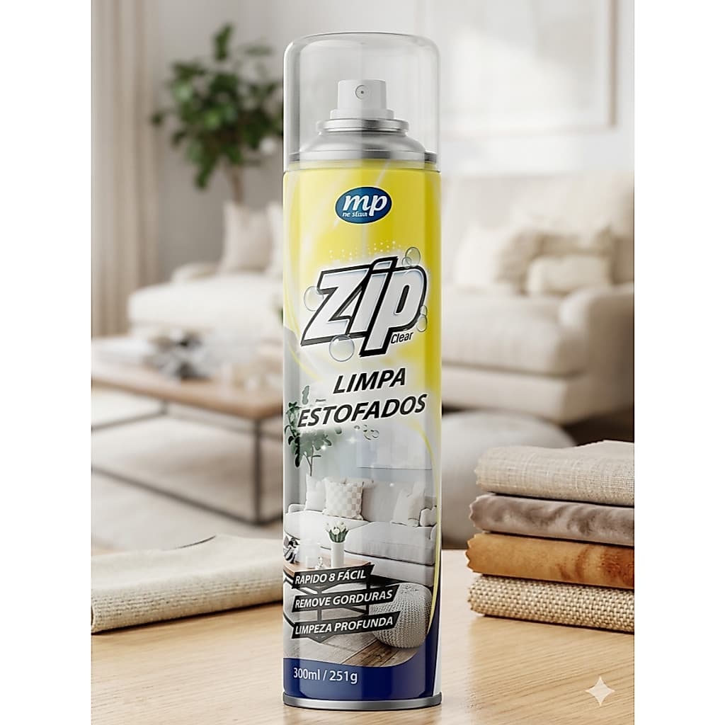 Limpa Estofados Remove Manchas e Sujeiras - Zip My Place 300ml - 1, 2, 3 e 4 Unidades
