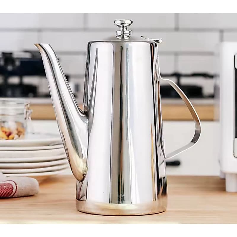 Bule 2Litros Bico Longo Inox - Chaleira com Tampa Aço Inoxidável 2L