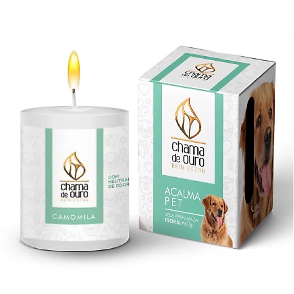 Vela Perfumada Chama De Ouro- Acalma Pet 60g