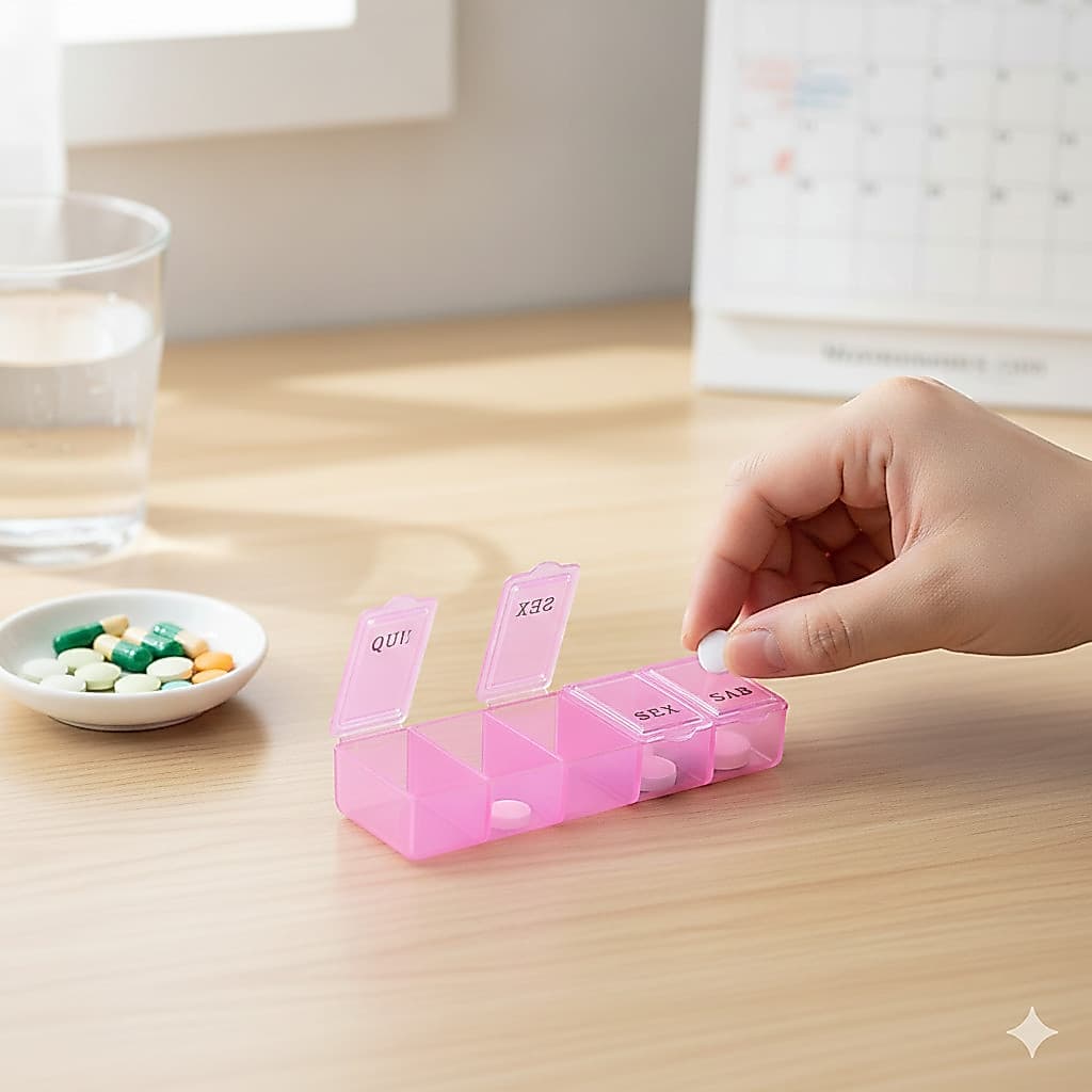 Kit Com 2 Porta Comprimidos Semanal com Divisórias para Cada Dia - Seu Lembrete Diário de Saúde!