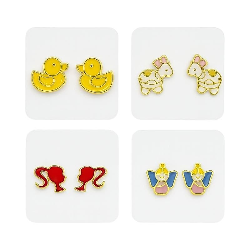 kit 20 pares de brincos infantil- desenho