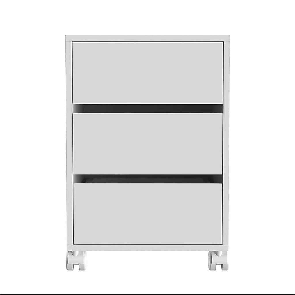 Gaveteiro com Rodinhas 3 gavetas para escritório Home Office Multivisão madeira MDP 15 mm