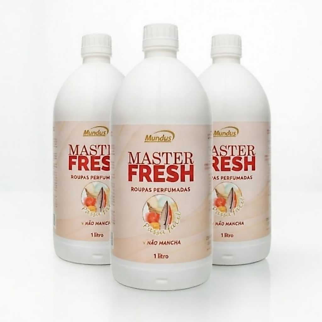 Kit 3 Master Fresh Água de Passar 1L Passe Fácil Roupas Perfumadas