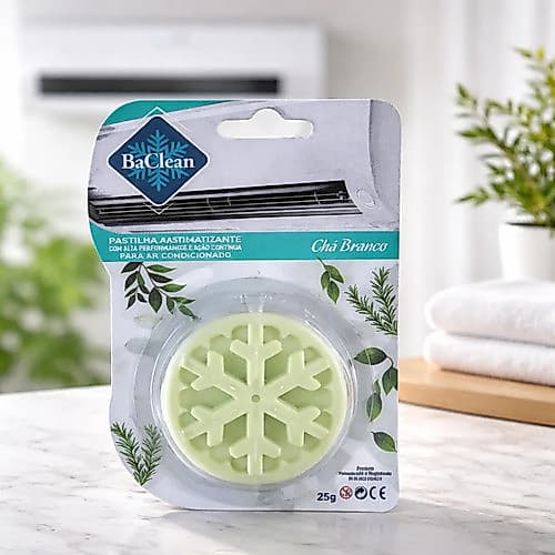 Pastilha Ar Condicionado Aromatizante Antibacteriano Cheiro Cha Branco