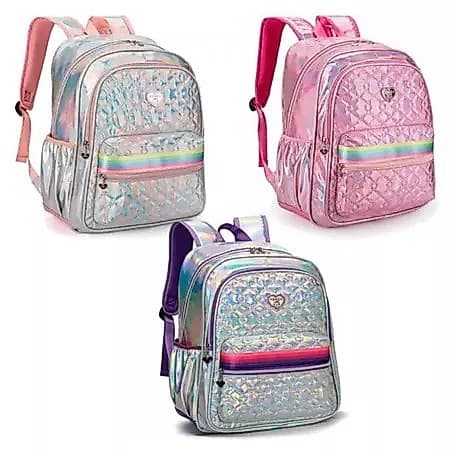 KIKA - Mochila Escolar Feminina Juvenil Holográfico - KIKA menina