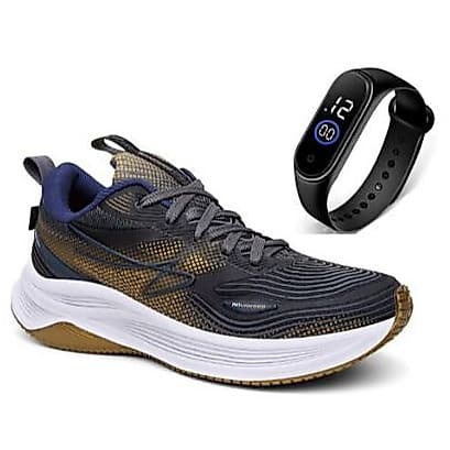 Tênis Masculino Soft  Esportivo Academia Corrida Caminhada Fit Trabalho Casual Leve Macio + Relógio