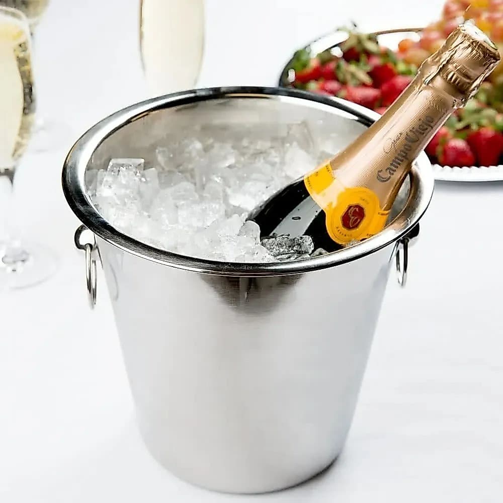 Balde De Gelo 4,5l Champagne Champanheira Inox Premium Cor Prata Liso