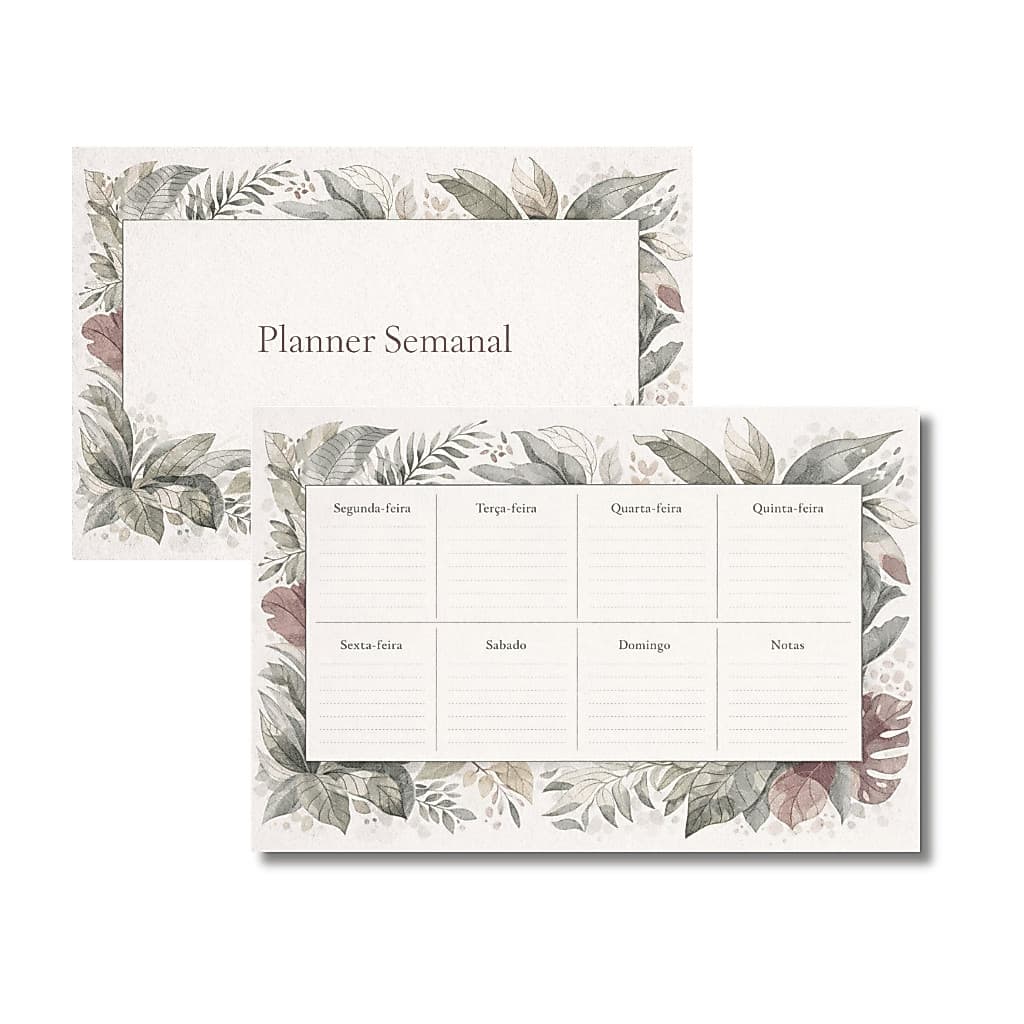 Planner Semanal Blocado 6 Meses | A5 14x20cm | Papel 120g | 26 Folhas | Organize sua Rotina