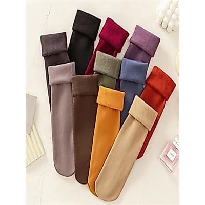 kit 2-12 Pares Meia Termica Forrada Grossa Inverno Peluciada Unissex Quentinha