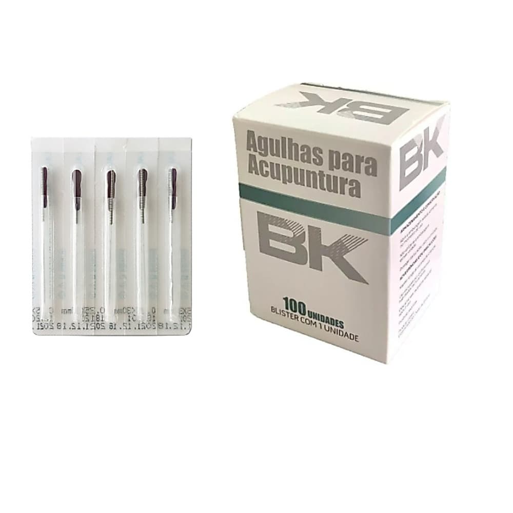Agulha Sistêmica Acupuntura BK - 100 Unidades - Blister Individual