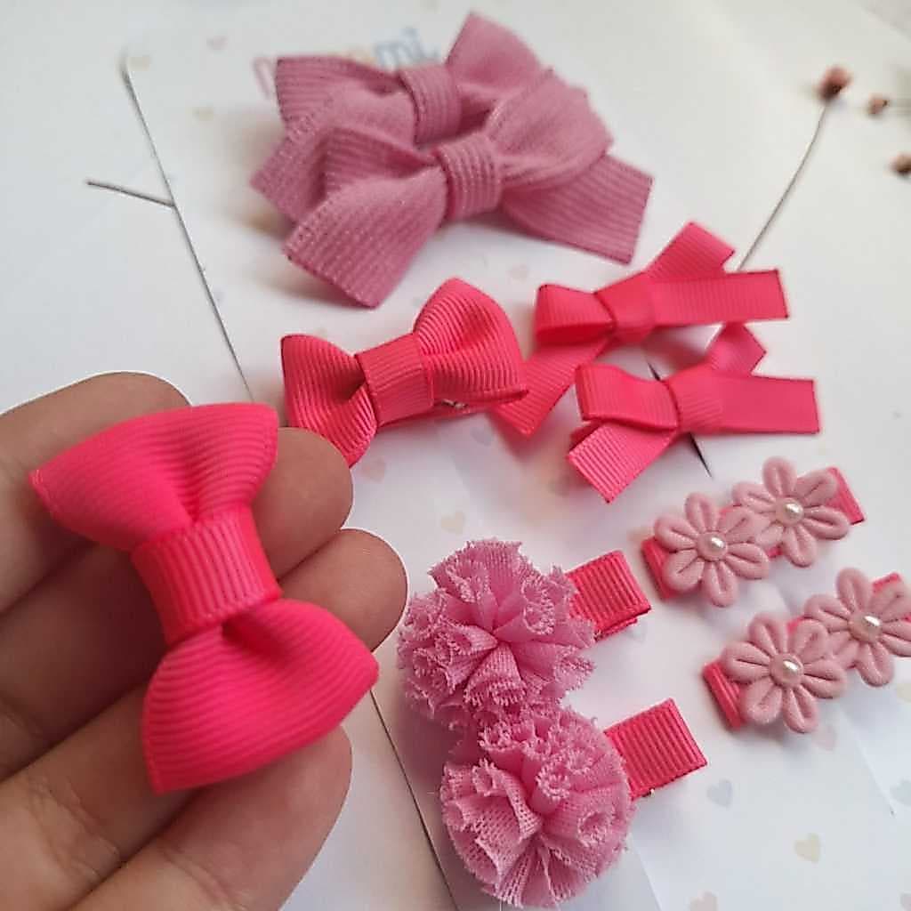 Kit 10 laços de cabelo para bebê - parzinho infantil menina para penteados