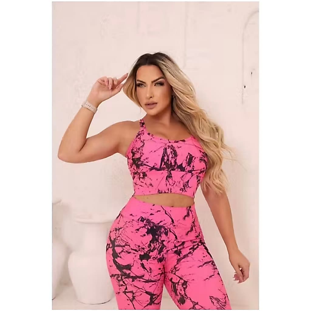 Conjunto Feminino Calça Legging Mais Top Alcinha Mada Blogueira