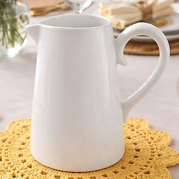 Jarra De Ceramica Branca Leiteira Mesa Posta Servir Café Da Manhã Hotel Decoração 1,5L