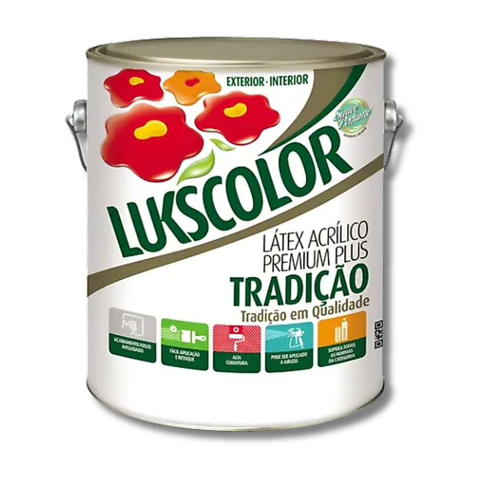 Tinta Latex Acrilico para Parede Premium Branco Lukscolor 3,6L