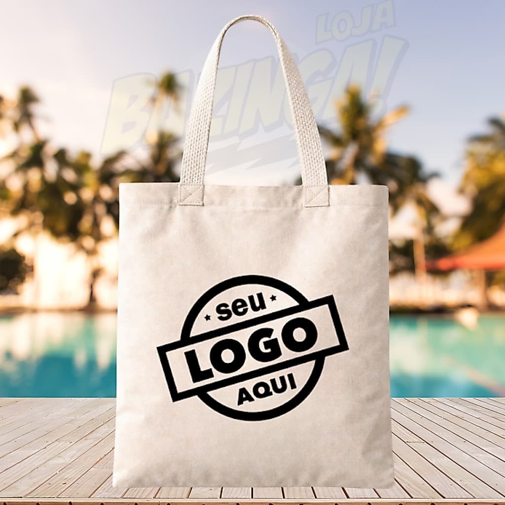 Bolsa de praia Ecológica Ecobag SUA LOGO bolsa sacola algodão praia piscina verão
