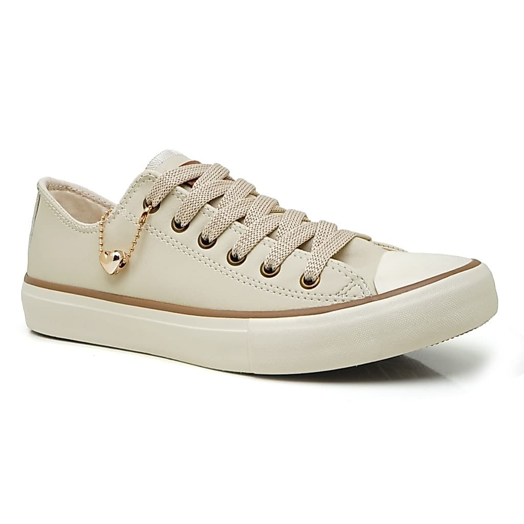 Tênis White Star Cano Baixo – Feminino em Couro Macio e Sola de Borracha Flexível