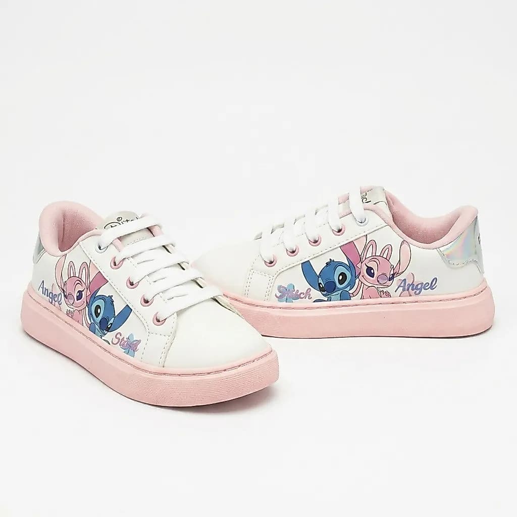 Tênis Stitch Ange Infantil Rosa Claro Plataforma Casual Feminino