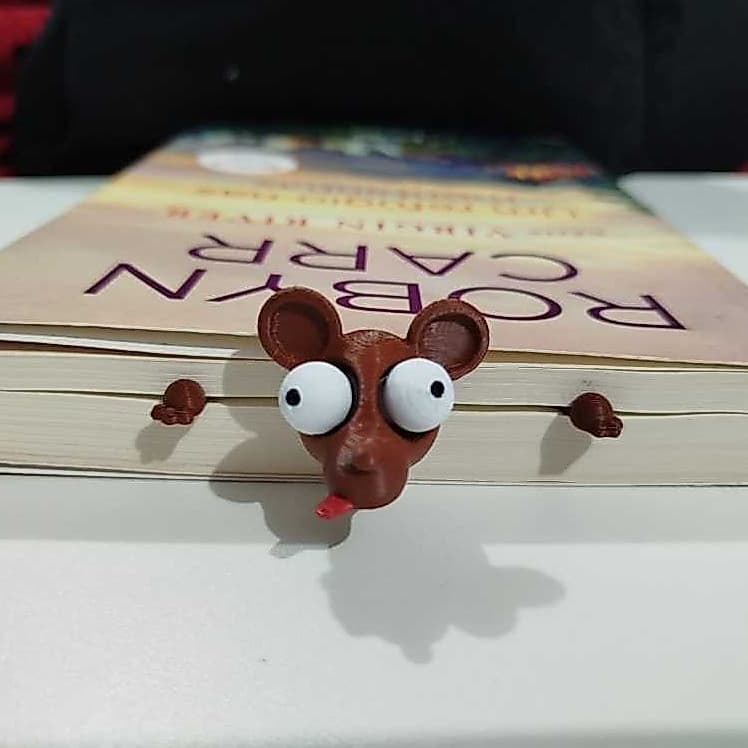 Marcador de Páginas/Ratinho Esmagado Criativo/Presentes Divertidos/marcador de livros/leitura/presente para leitores/ 3D