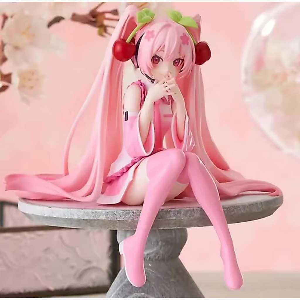 Figure Anime, Hatsune Miku Sakura, Boneca Colecionável, PVC, Miniatura, Geek, Otaku, Decoração, Enfeite,action figure