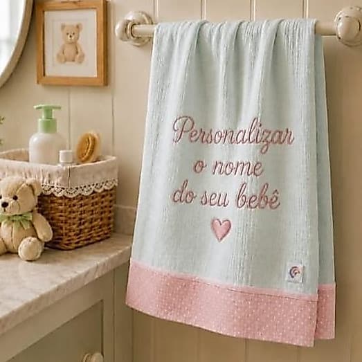 Toalha Fralda  Creche 1,20 x 0,70 Secagem Rápida Personalizada