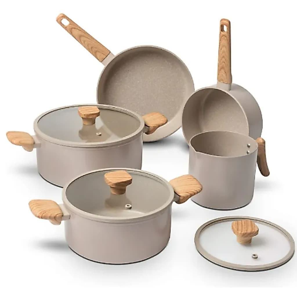 Conjunto Jogo de Panelas 05 Peças Ceramic Life Indução Brinox Lotus compatível com todos os fogões