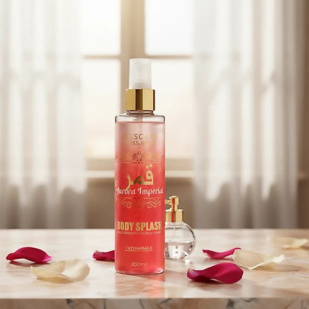 Body Splash Árabe Desodorante Colonia Spray Corporal Aurora Imperial Feminino Miss Rôse 200mL
