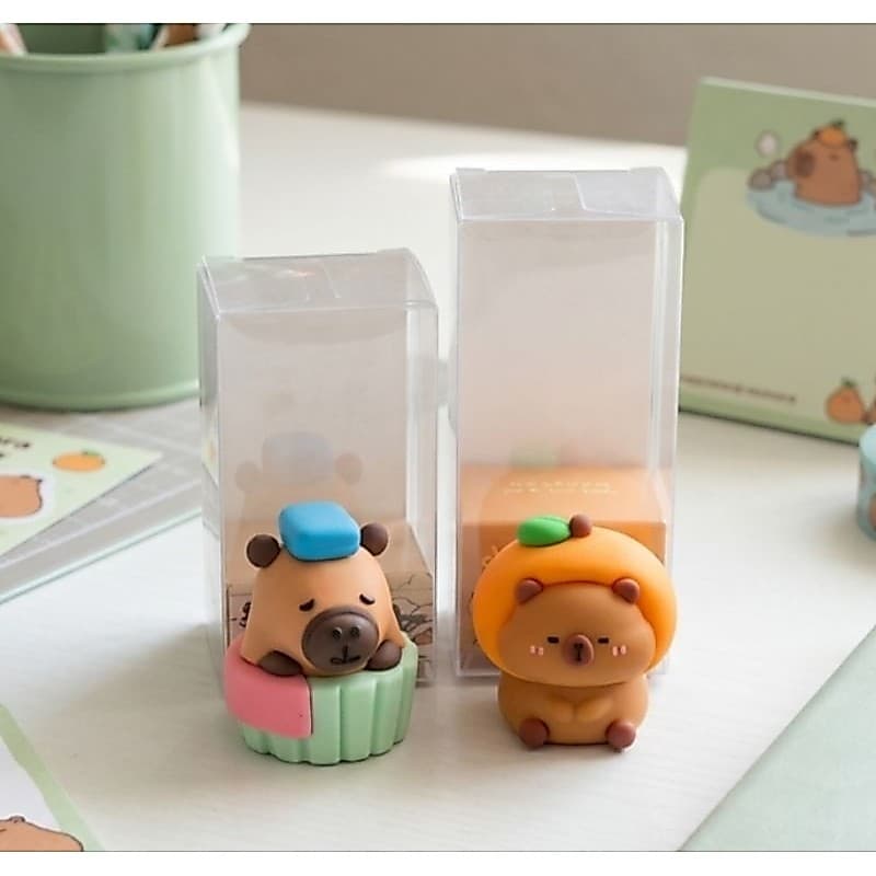 KIT ERASER CAPYBARAS 🐾 PAPELARIA CUTE ❤️✨️